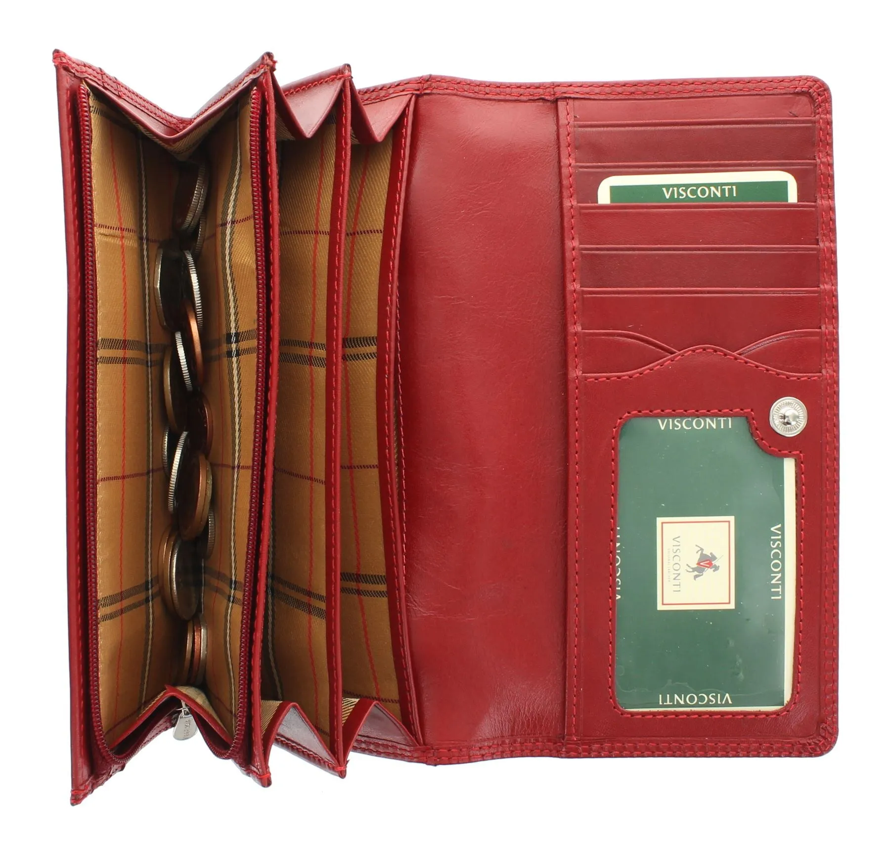 Visconti Monza Collection FLORENCE Vegetable Tanned Leather Ladies Purse RFID blocking MZ10