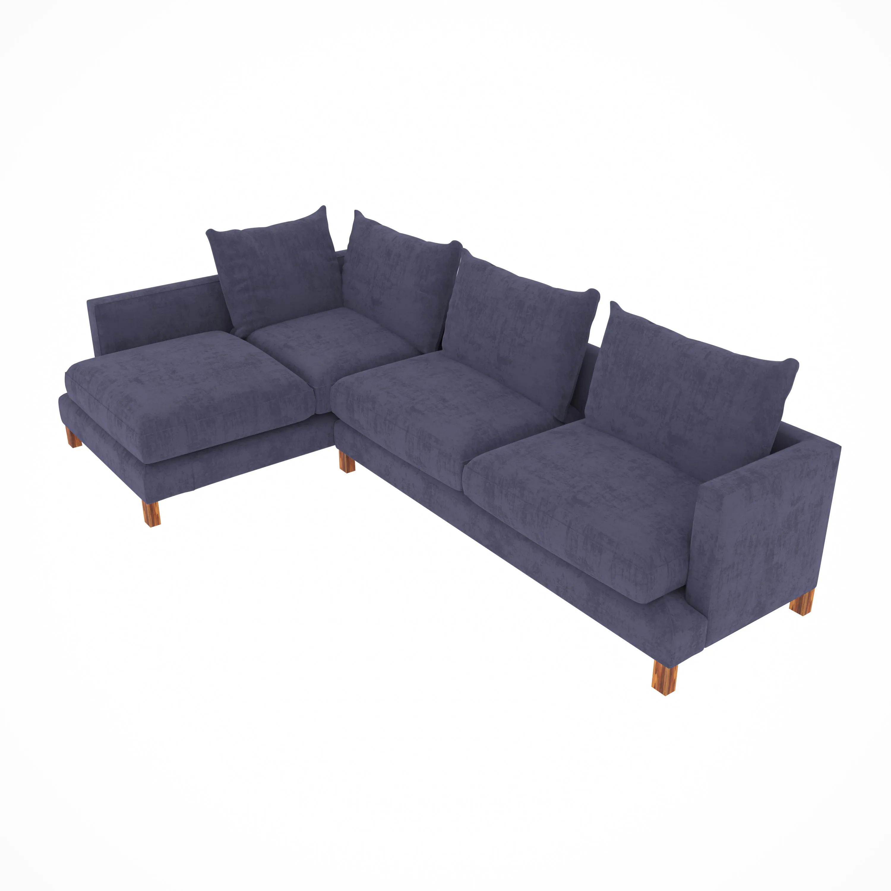 Voilet Purple Pastel Coloured with Premium Comfort L Shaped 4 Seater Sofa Set for Home