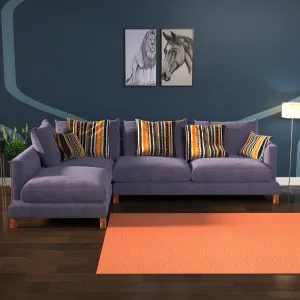 Voilet Purple Pastel Coloured with Premium Comfort L Shaped 4 Seater Sofa Set for Home