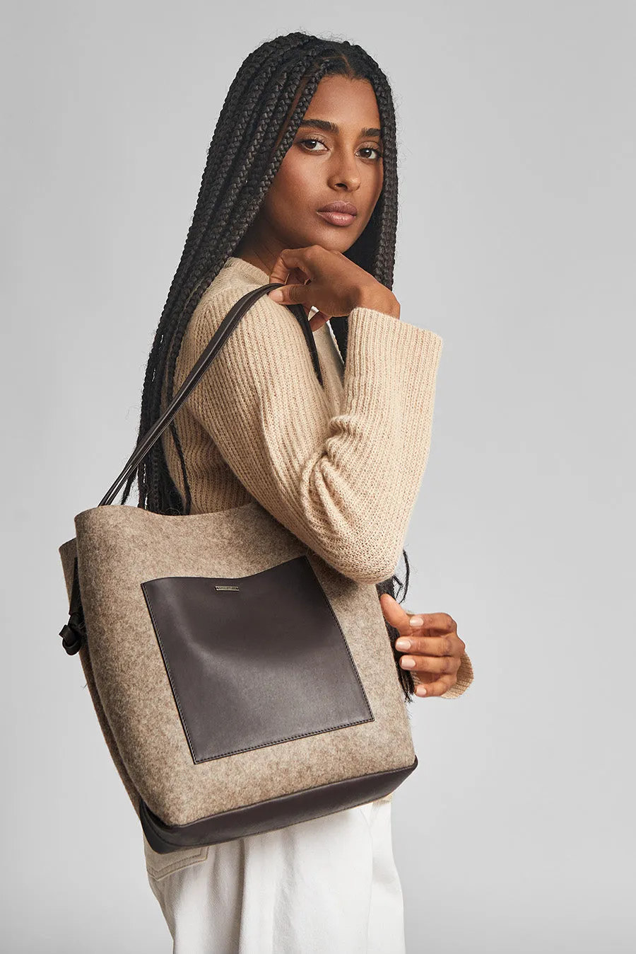 Waterloo Handbag Wool & Alpaca Color Topo