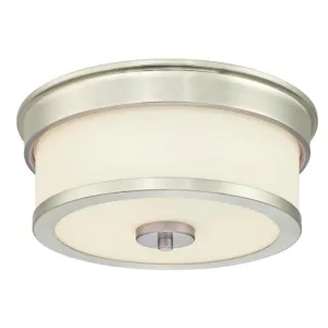 Westinghouse 6327400 2 Light Flush Brushed Nickel Finish with Frosted Opal Glass