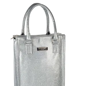 Wine Cooler Bag in Silver Glitter