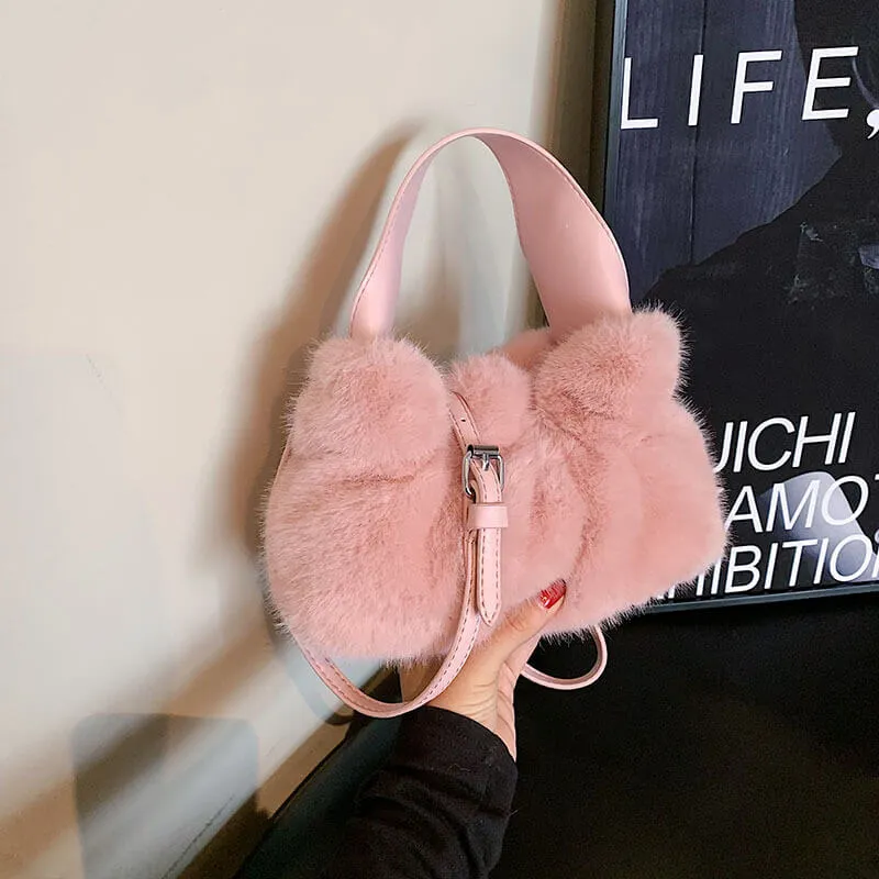 Winter Women Faux Fur Crossbody Bag-Showtown