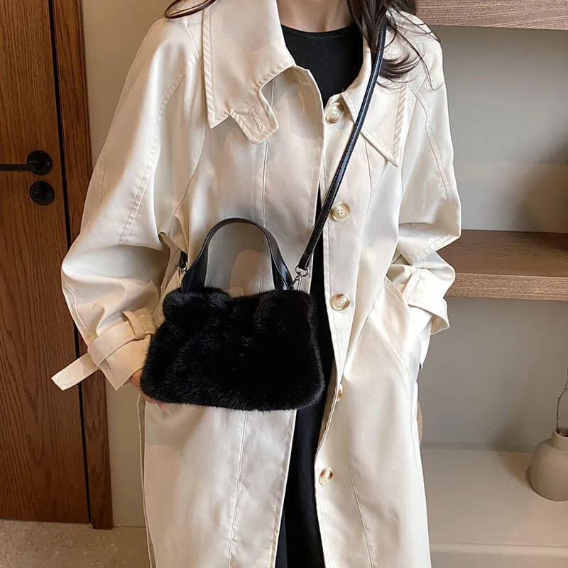 Winter Women Faux Fur Crossbody Bag-Showtown