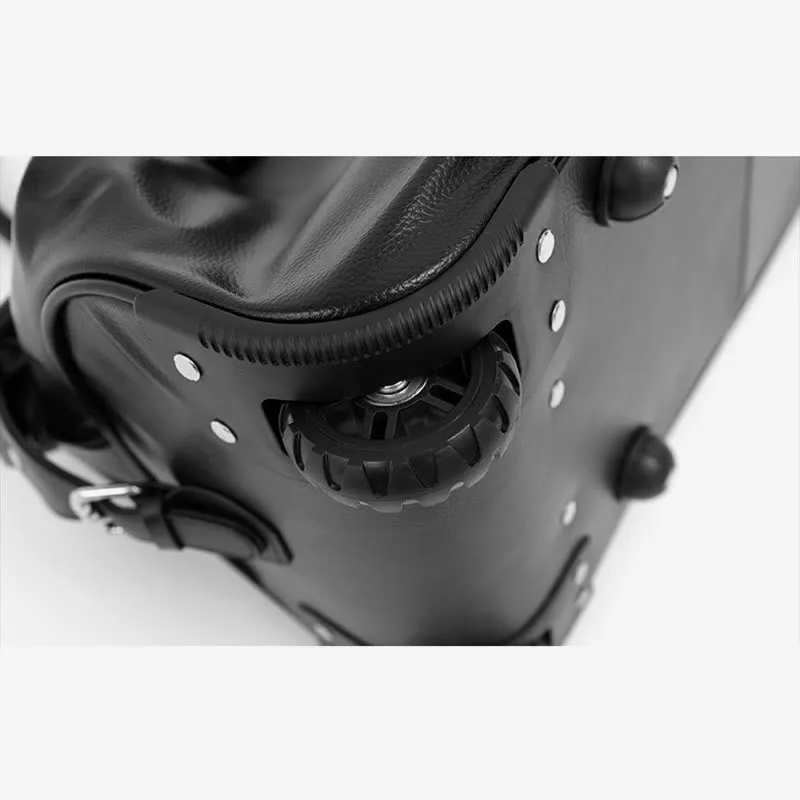 Women Men Portable Travel Bag Large Leather Duffle Bag