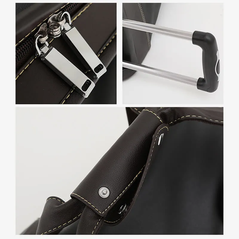 Women Men Portable Travel Bag Large Leather Duffle Bag