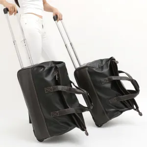 Women Men Portable Travel Bag Large Leather Duffle Bag
