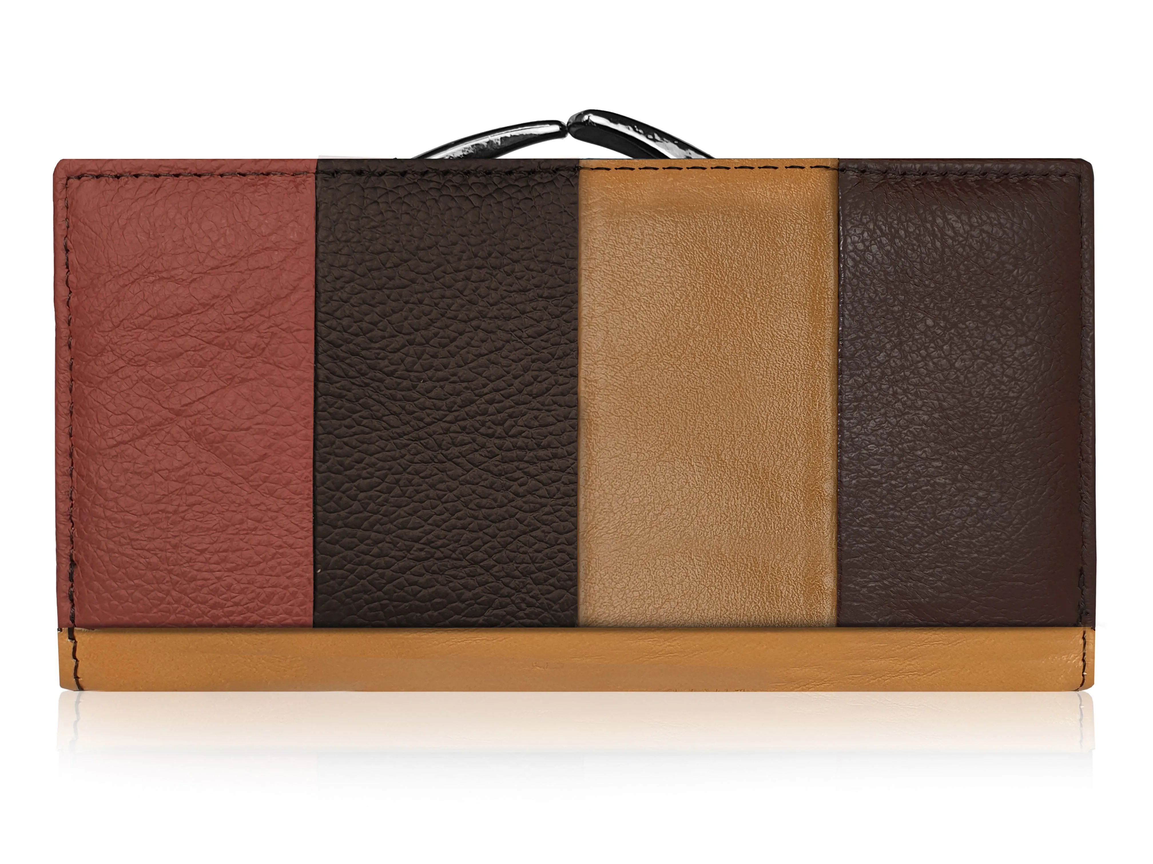 X-Large Leather Purse 20 Credit Card Slots 2 Coin Trays QL844