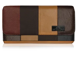 X-Large Leather Purse 20 Credit Card Slots 2 Coin Trays QL844