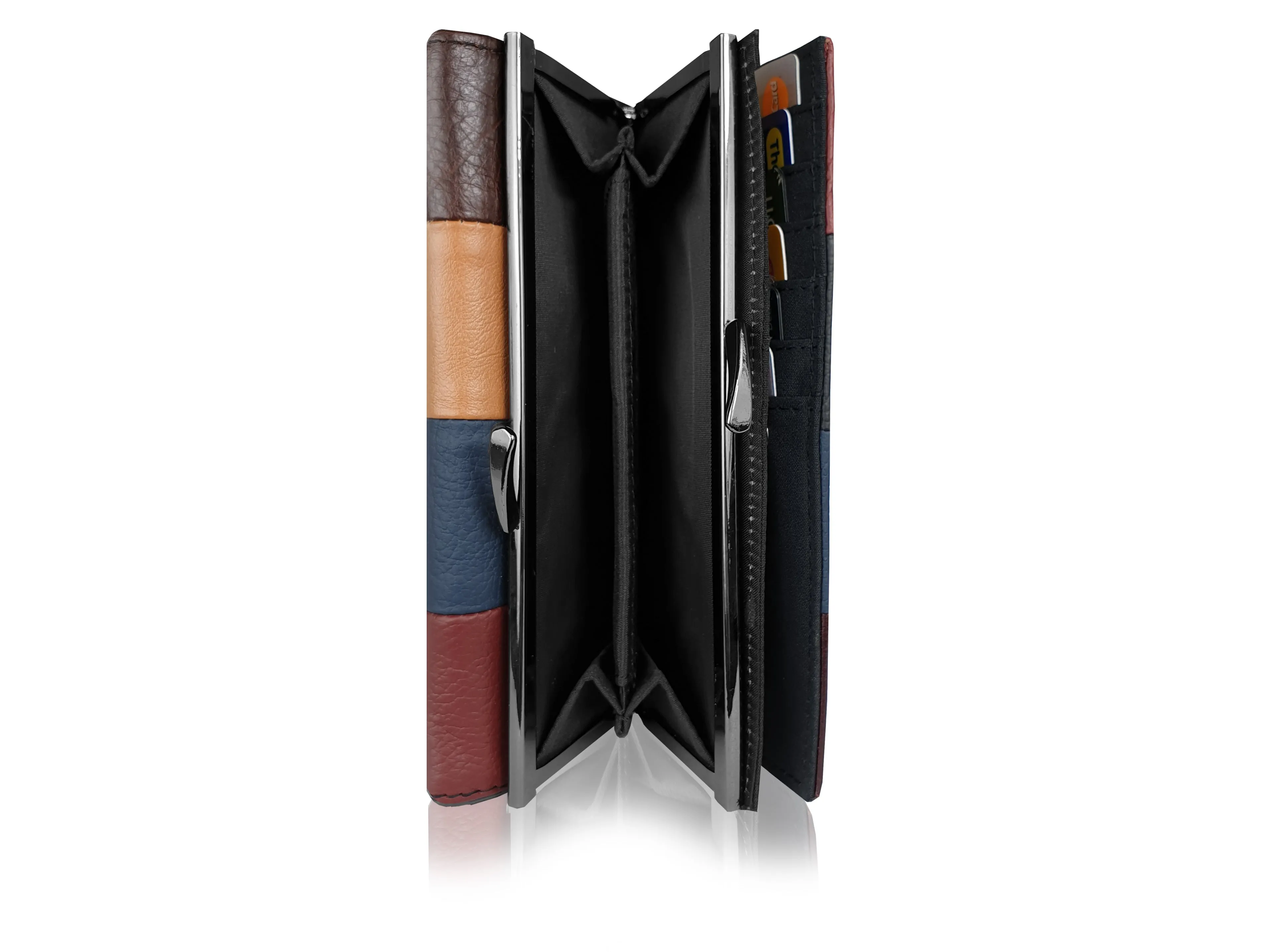 X-Large Leather Purse 20 Credit Card Slots 2 Coin Trays QL844