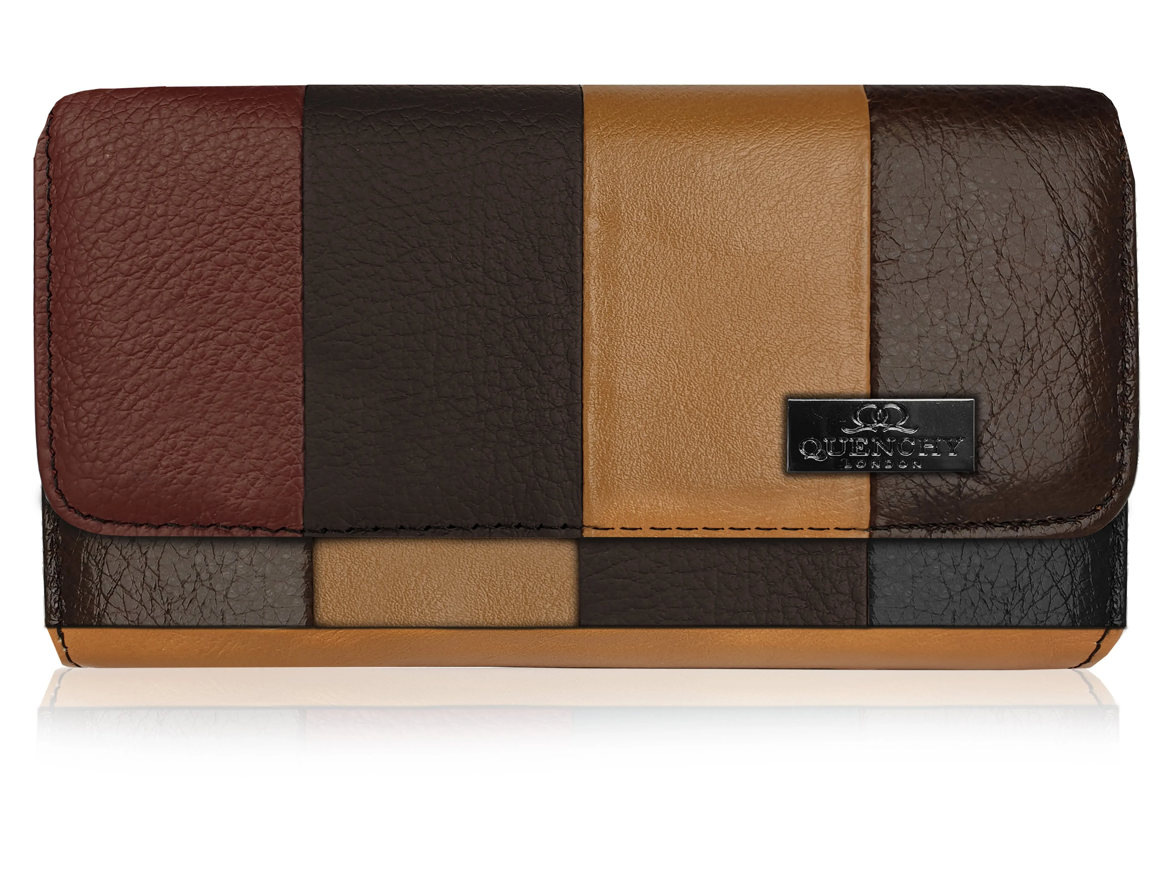 X-Large Leather Purse 20 Credit Card Slots 2 Coin Trays QL844