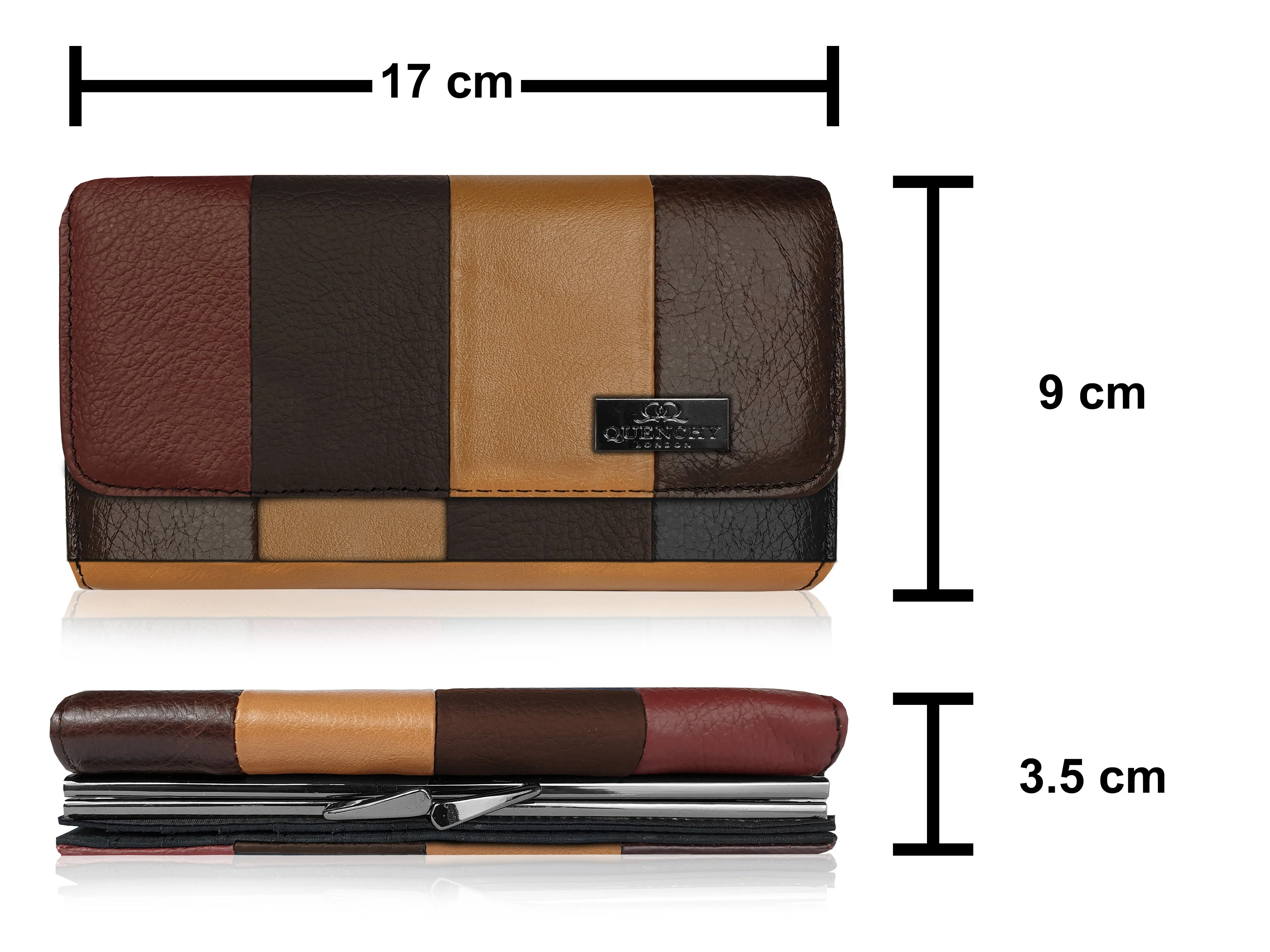 X-Large Leather Purse 20 Credit Card Slots 2 Coin Trays QL844