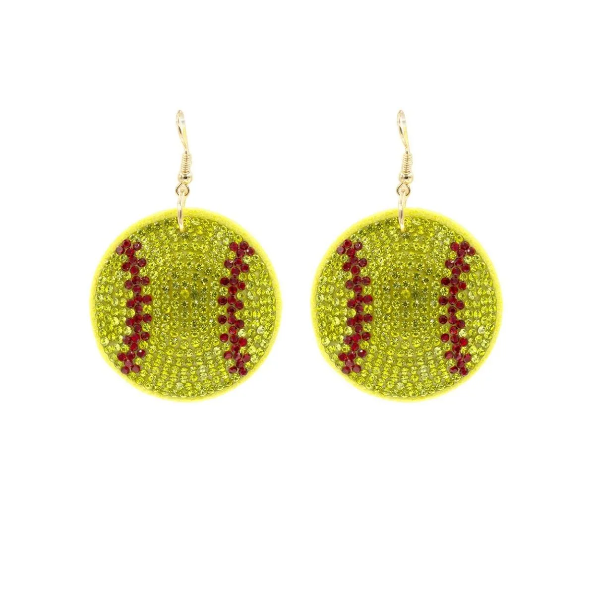 Yellow Softball Padded Earrings